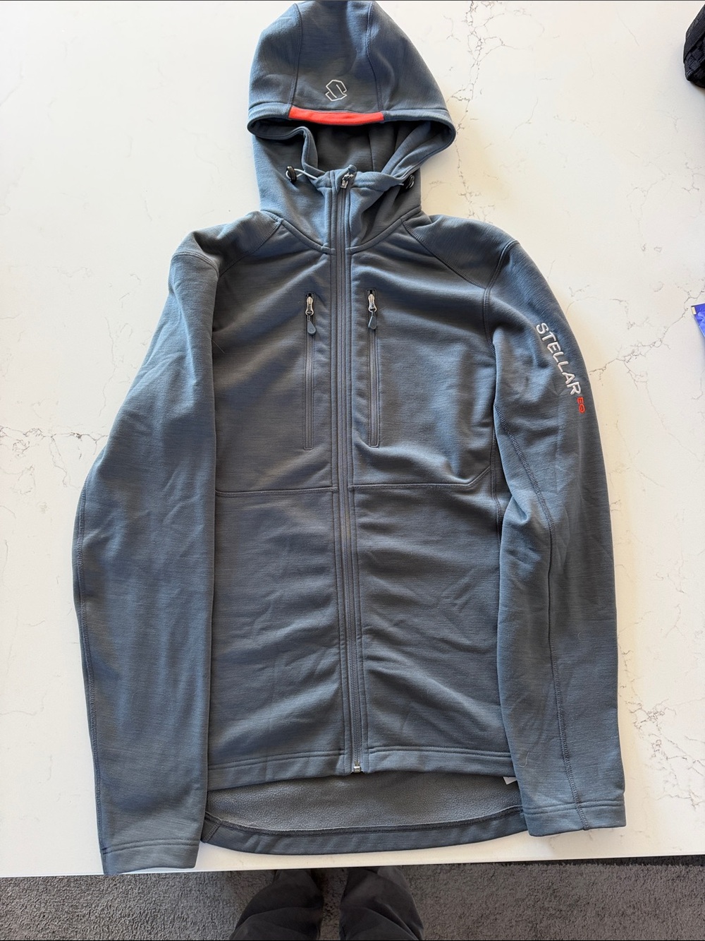 Men's Stellar Equipment Gray Hooded Performance Jacket - Large athletic cut